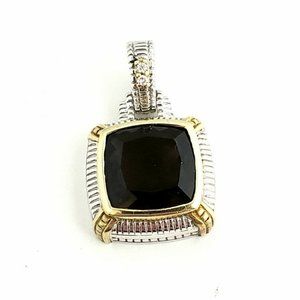 Judith Ripka Sterling 18K Diamond Topaz Pendant